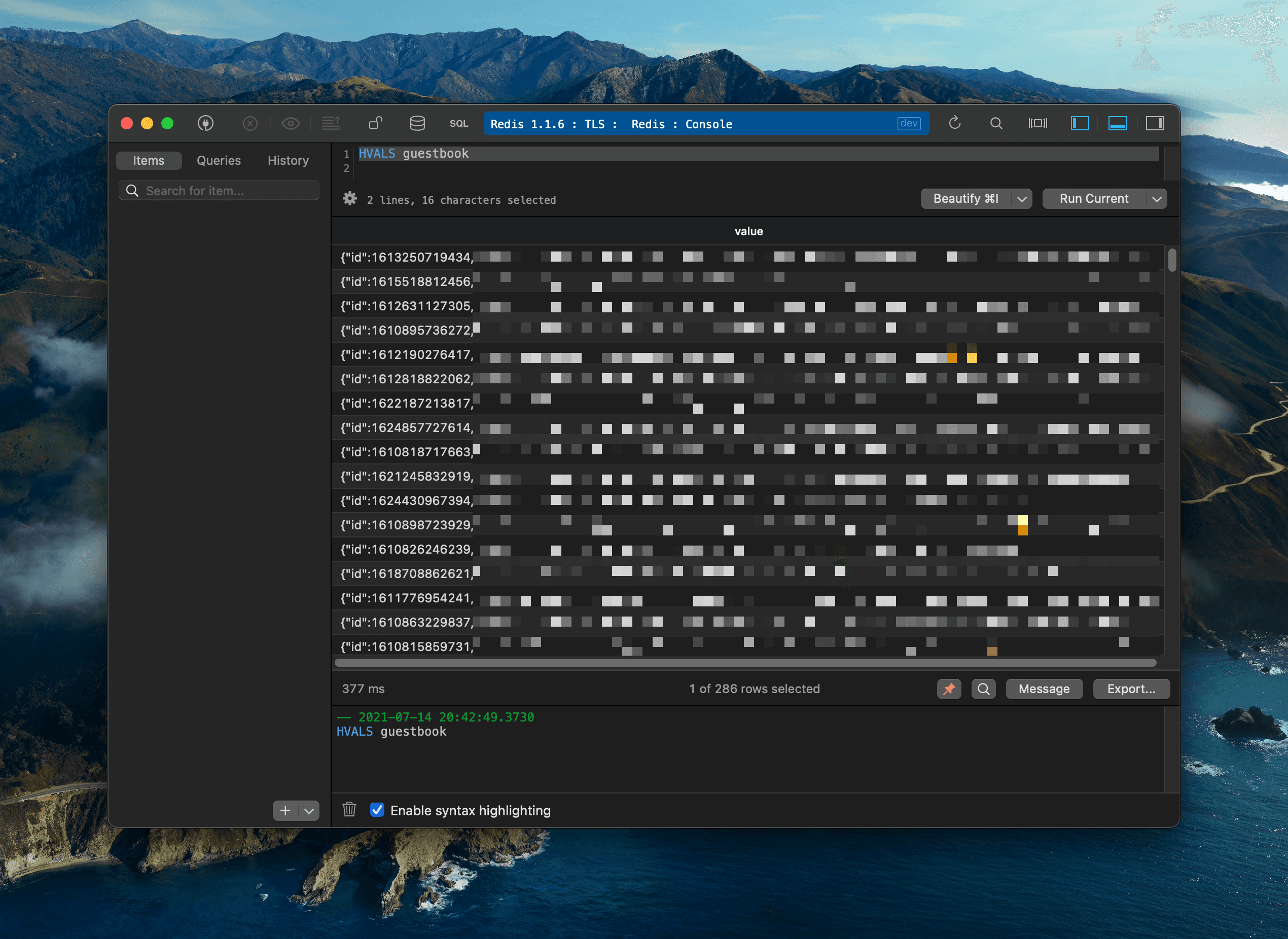 Exporting data from my Redis cluster